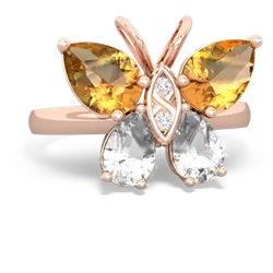 Citrine Butterfly 14K Rose Gold ring R2215