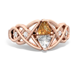 Citrine Keepsake Celtic Knot 14K Rose Gold ring R5300