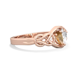 Citrine Celtic Love Knot 14K Rose Gold ring R5420