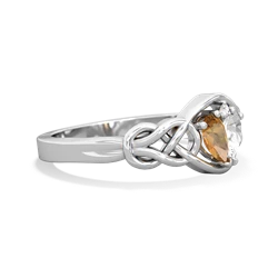 Citrine Celtic Love Knot 14K White Gold ring R5420