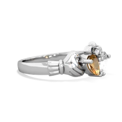 Citrine 'Our Heart' Claddagh 14K White Gold ring R2388