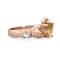 Citrine Claddagh Keepsake 14K Rose Gold ring R5245