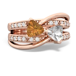 Citrine Bowtie 14K Rose Gold ring R2360