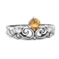 Citrine Crown Keepsake 14K White Gold ring R5740