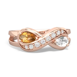 Citrine Diamond Infinity 14K Rose Gold ring R5390