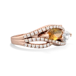 Citrine Diamond Rivers 14K Rose Gold ring R3070