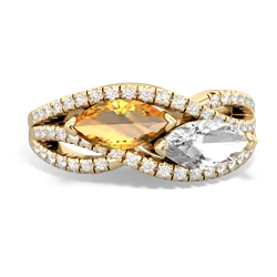 Citrine Diamond Rivers 14K Yellow Gold ring R3070