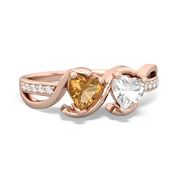 Citrine Side By Side 14K Rose Gold ring R3090