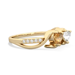 Citrine Side By Side 14K Yellow Gold ring R3090