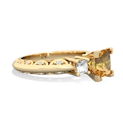 Citrine Eternal Embrace Engagement 14K Yellow Gold ring C2001