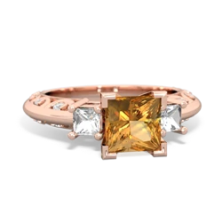 Citrine Eternal Embrace Engagement 14K Rose Gold ring C2001