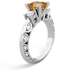 Citrine Eternal Embrace Engagement 14K White Gold ring C2001