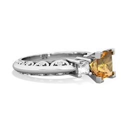 Citrine Eternal Embrace Engagement 14K White Gold ring C2001