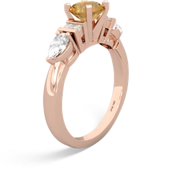 Citrine 6Mm Round Eternal Embrace Engagement 14K Rose Gold ring R2005