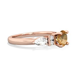 Citrine 6Mm Round Eternal Embrace Engagement 14K Rose Gold ring R2005