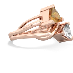 Citrine Split Band Swirl 14K Rose Gold ring R2341