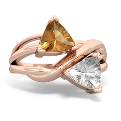 Citrine Split Band Swirl 14K Rose Gold ring R2341