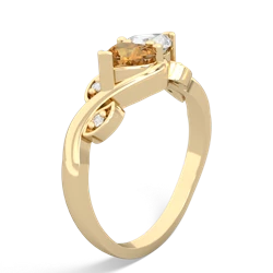 Citrine Floral Elegance 14K Yellow Gold ring R5790