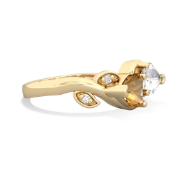 Citrine Floral Elegance 14K Yellow Gold ring R5790