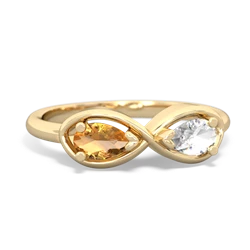 Citrine Infinity 14K Yellow Gold ring R5050