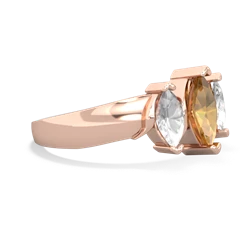 Citrine Three Peeks 14K Rose Gold ring R2433