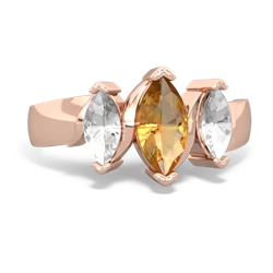 Citrine Three Peeks 14K Rose Gold ring R2433