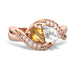 Citrine Summer Winds 14K Rose Gold ring R5342