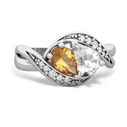 Citrine Summer Winds 14K White Gold ring R5342