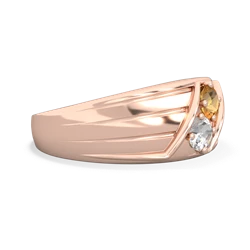 Citrine Men's Streamline 14K Rose Gold ring R0460