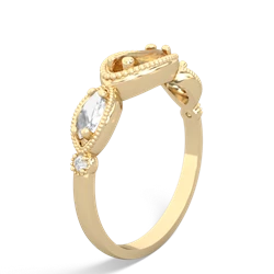 Citrine Milgrain Marquise 14K Yellow Gold ring R5700