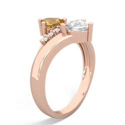 Citrine Heart To Heart 14K Rose Gold ring R2064