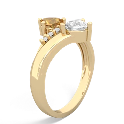 Citrine Heart To Heart 14K Yellow Gold ring R2064