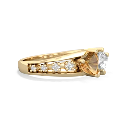 Citrine Heart To Heart 14K Yellow Gold ring R3342