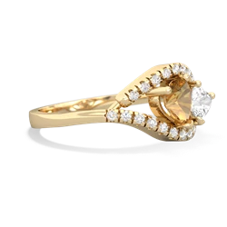 Citrine Mother And Child 14K Yellow Gold ring R3010