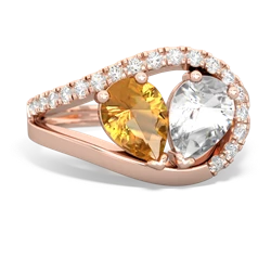 Citrine Nestled Heart Keepsake 14K Rose Gold ring R5650