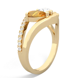 Citrine Nestled Heart Keepsake 14K Yellow Gold ring R5650