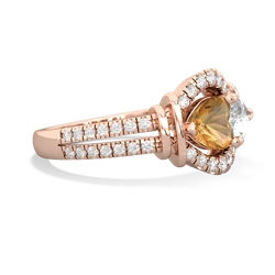 Citrine Art-Deco Keepsake 14K Rose Gold ring R5630