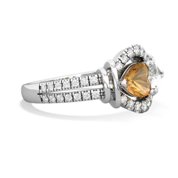 Citrine Art-Deco Keepsake 14K White Gold ring R5630