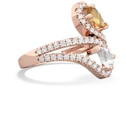 Citrine Diamond Dazzler 14K Rose Gold ring R3000