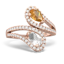 Citrine Diamond Dazzler 14K Rose Gold ring R3000