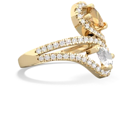 Citrine Diamond Dazzler 14K Yellow Gold ring R3000