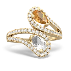 Citrine Diamond Dazzler 14K Yellow Gold ring R3000