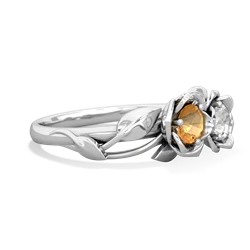 Citrine Rose Garden 14K White Gold ring R5510