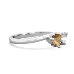 Citrine Sweethearts 14K White Gold ring R5260