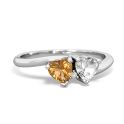 Citrine Sweethearts 14K White Gold ring R5260