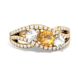 Citrine Three Stone Aurora 14K Yellow Gold ring R3080