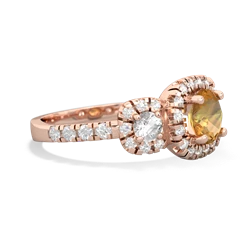 Citrine Regal Halo 14K Rose Gold ring R5350