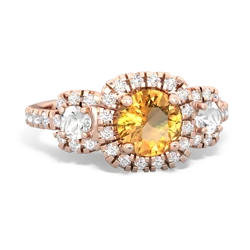 Citrine Regal Halo 14K Rose Gold ring R5350