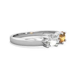 Citrine Pear Bowtie 14K White Gold ring R0865