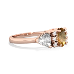 Citrine Antique Style Three Stone 14K Rose Gold ring R2186